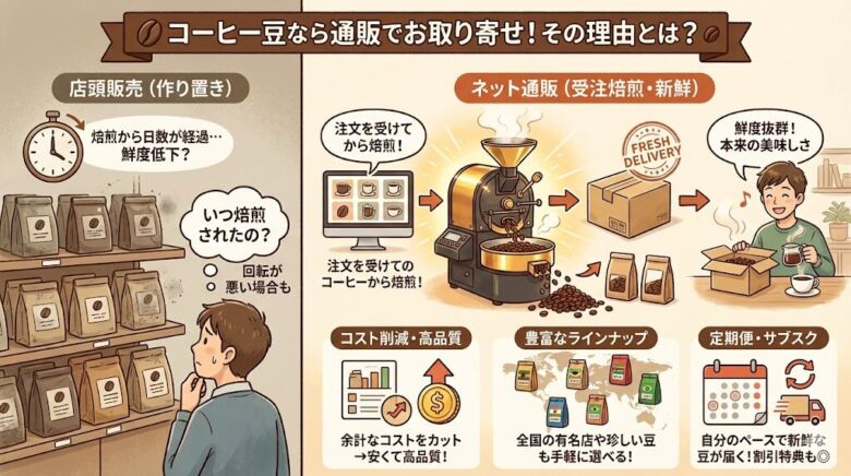 コーヒー豆なら通販でお取り寄せするのがおすすめ