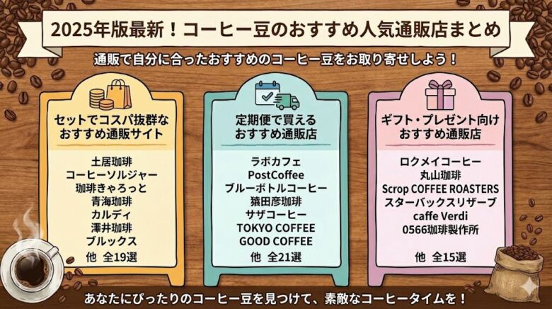 通販で自分に合ったおすすめのコーヒー豆をお取り寄せしよう!