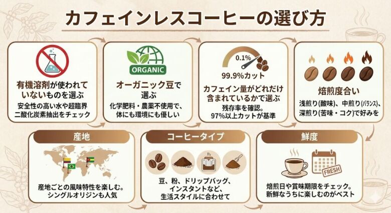 カフェインレスコーヒーの選び方