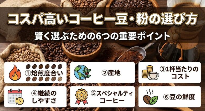 コスパ高いコーヒー豆・粉の選び方