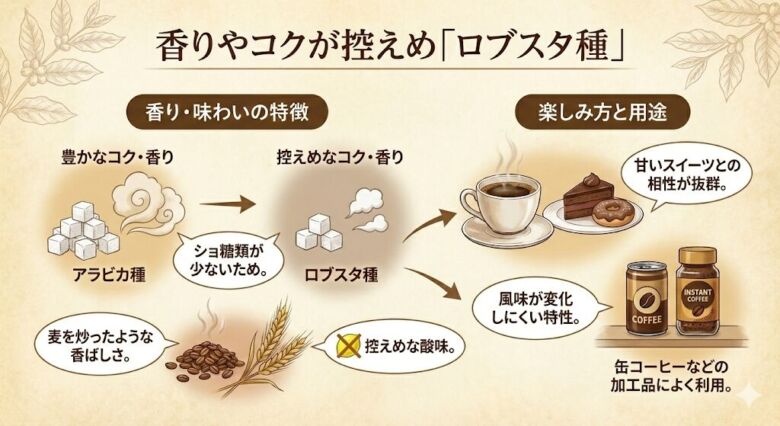 2. 香りやコクが控えめ「ロブスタ種」