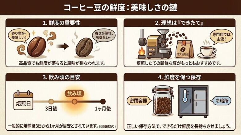 コーヒー豆の鮮度