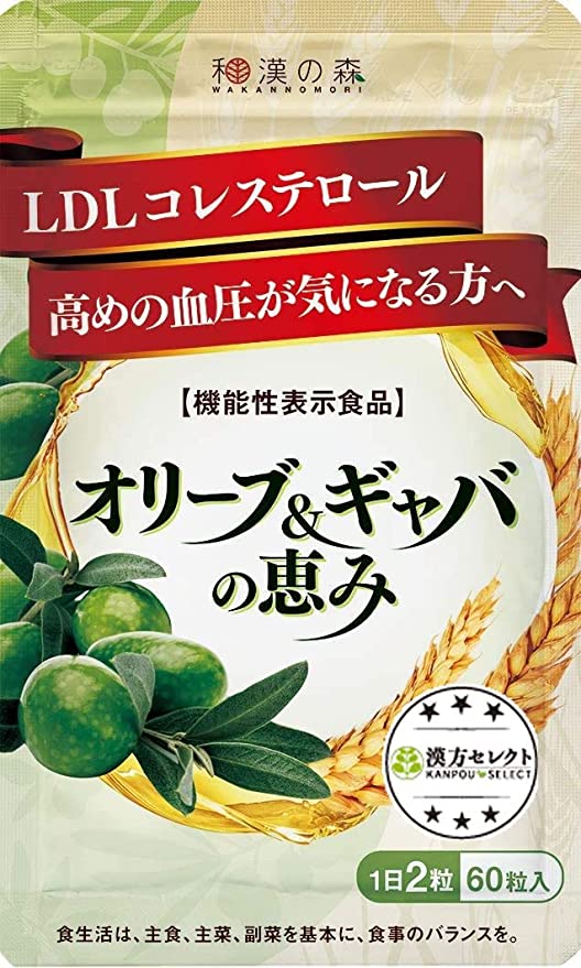 第5位.血圧・LDLコレステロール対策「漢方セレクト オリーブ ギャバ GABA 60粒」