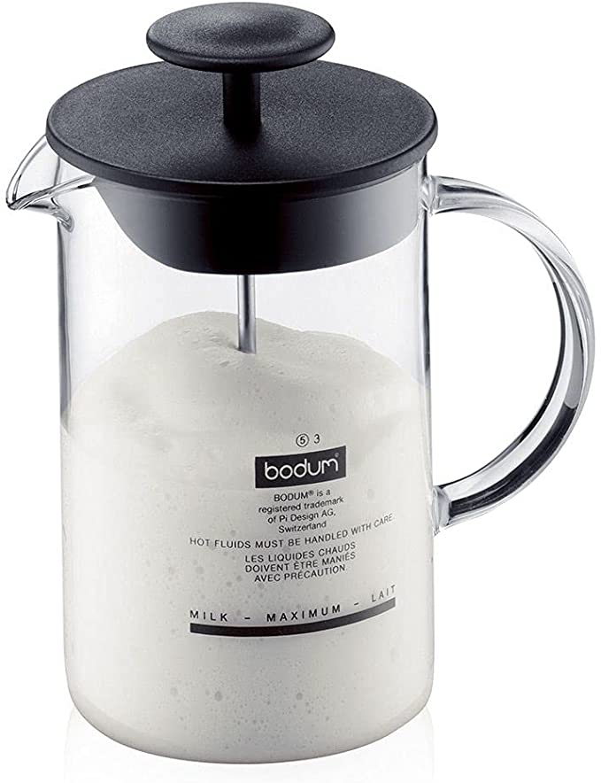 10.プランジャーを数十回上下に動かすだけ「BODUM ボダム LATTEO ラテオ ミルクフローサー プラスチックリッド 250ml」