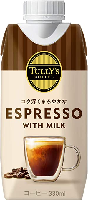 第17位.コク深いカフェラテ「タリーズコーヒー エスプレッソ with ミルク 紙パック 330ml ×12本」