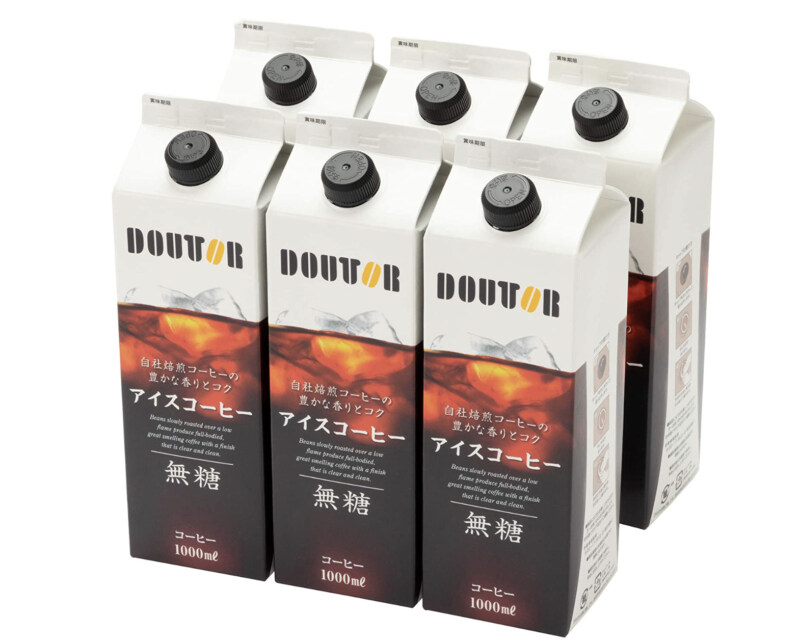 ドトールコーヒー リキッドコーヒー無糖 1000ml×6箱