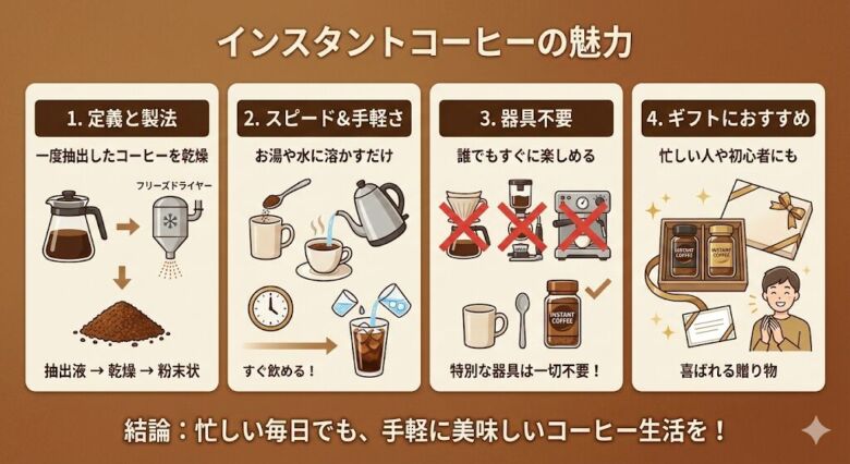 インスタントコーヒーの魅力