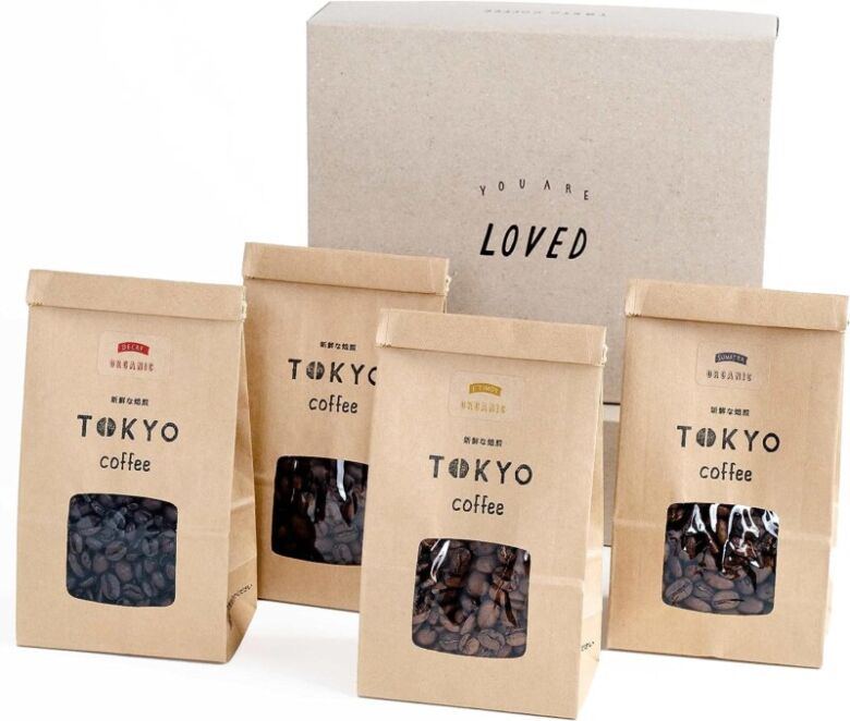 1．TOKYO COFFEE オーガニックコーヒー豆 お試しセット 100g x 4袋