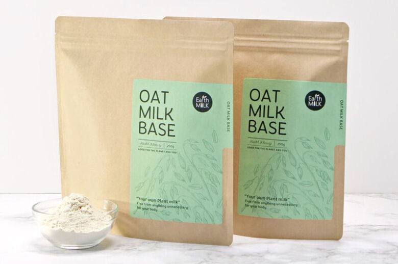 3. 素材はオーツ麦と酵素のみで安心！粉から作る「Earth MILK　OAT MILK BASE」