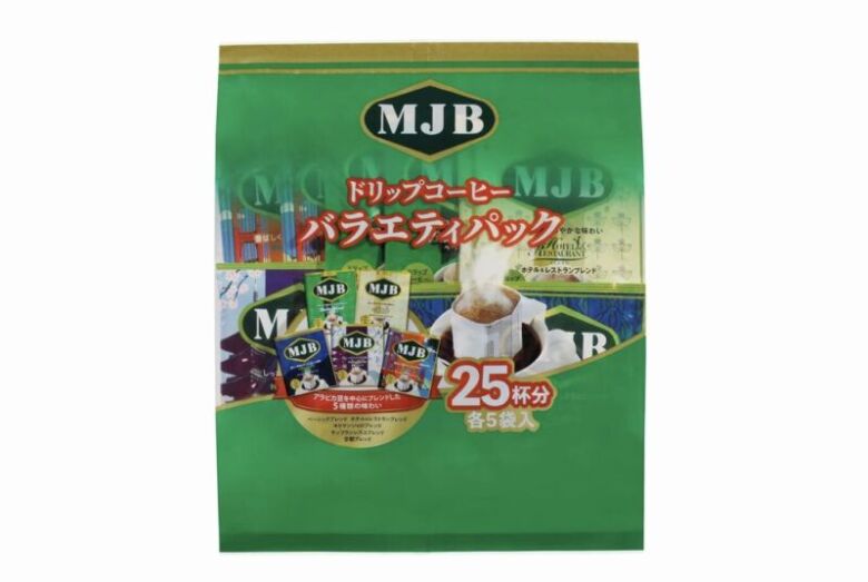 4. 5種類の味わいが楽しめるパック「MJB ドリップコーヒー バラエティパック 」