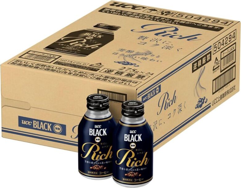 8位. 厳選したコーヒー豆の芳醇な香りが楽しめる「UCC  BLACK無糖 RICH」