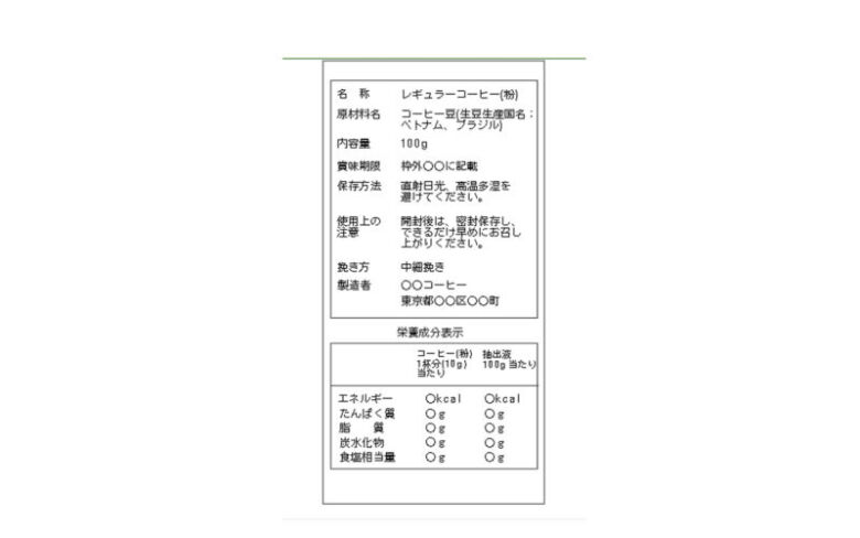 コーヒー豆のラベルに必ず書かなければいけない9項目