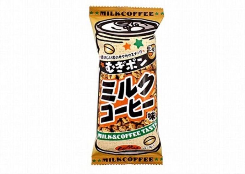 2. やみつきになるコーヒースナック「やおきん　むぎポン　ミルクコーヒー味」