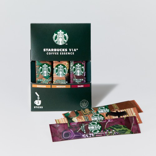 6. 美味しいインスタントコーヒーを気軽に渡せる「スターバックス ヴィア® コーヒーエッセンス アソートセット 3本入りスティックタイプ」