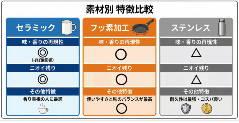 味や風味への影響が少ないか