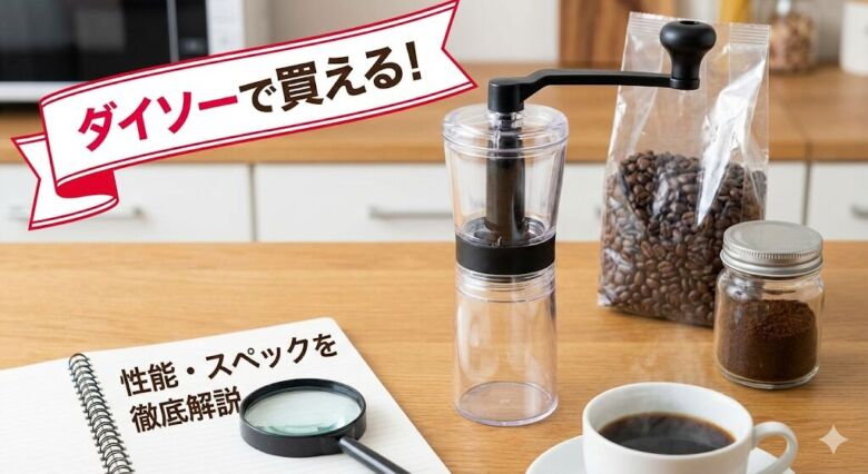 【決定版】ダイソーでコーヒーミルが買える！性能やスペックを徹底解説