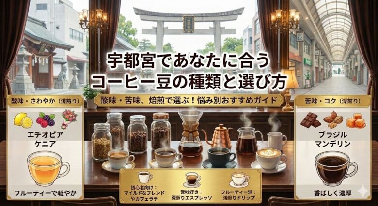 宇都宮であなたに合うコーヒー豆の種類と選び方