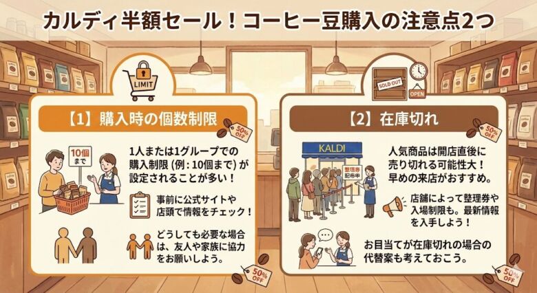 カルディコーヒー豆購入時の注意点2つ