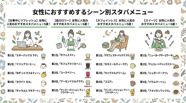【場面別】女性に人気のおすすめスタバメニュー20選！