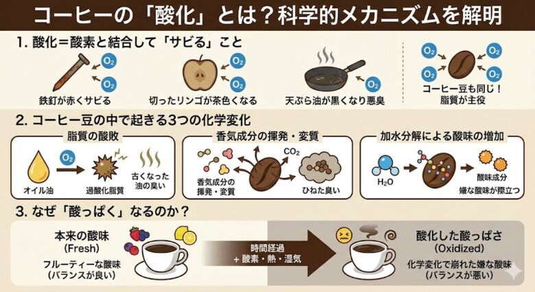 コーヒーの「酸化」とは何か？科学的メカニズムを解明
