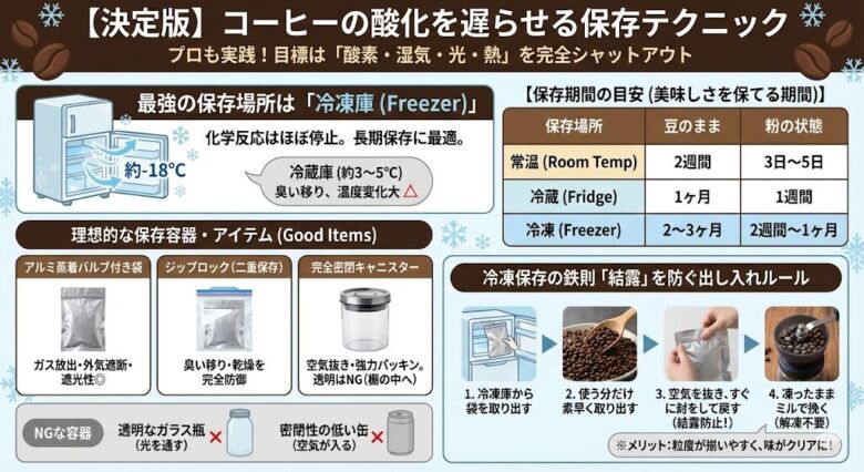 【決定版】コーヒーの酸化を遅らせる保存テクニック