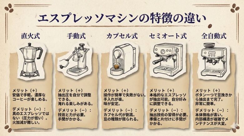 【安いのはどれ？】エスプレッソマシンの種類を解説