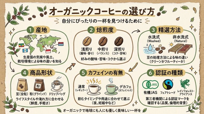 オーガニックコーヒーの選び方