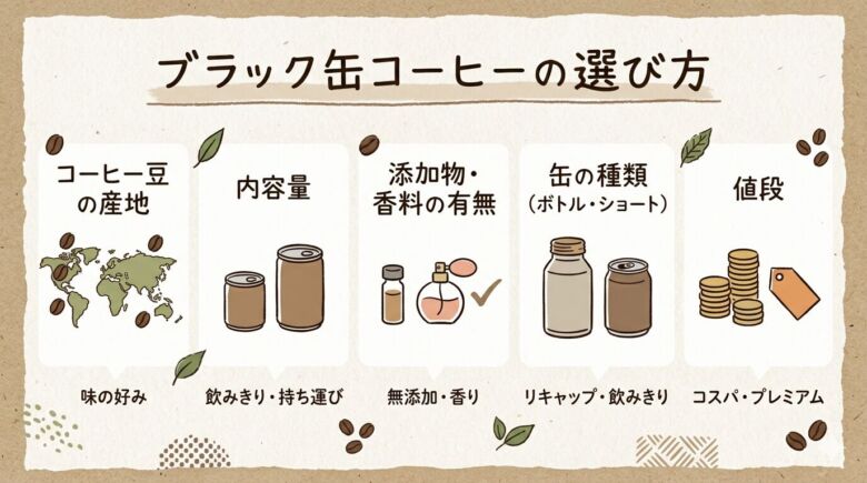 ブラック缶コーヒーの選び方