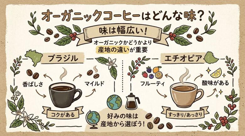 薄い？オーガニックコーヒーの味わいの特徴