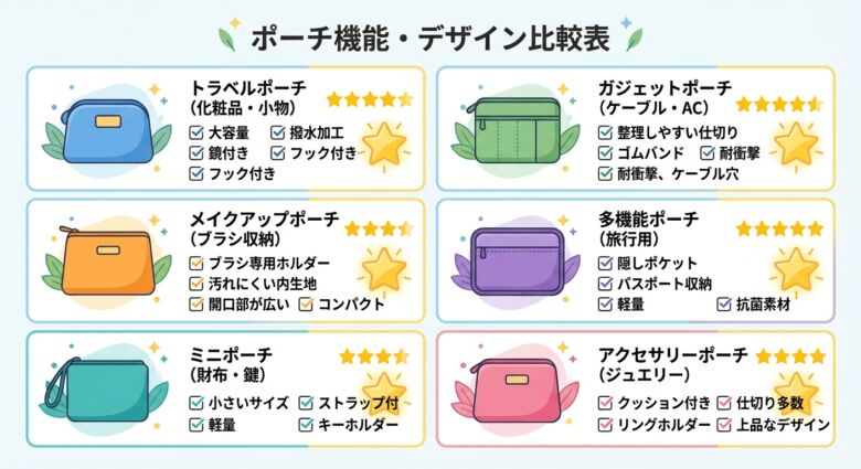 スタバのおすすめポーチ6選の比較一覧表