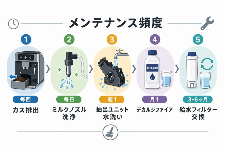 全自動エスプレッソマシンのメンテナンス・寿命・修理費