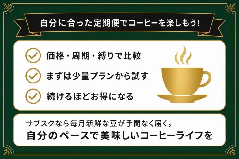 自分に合った定期便でコーヒーを楽しもう