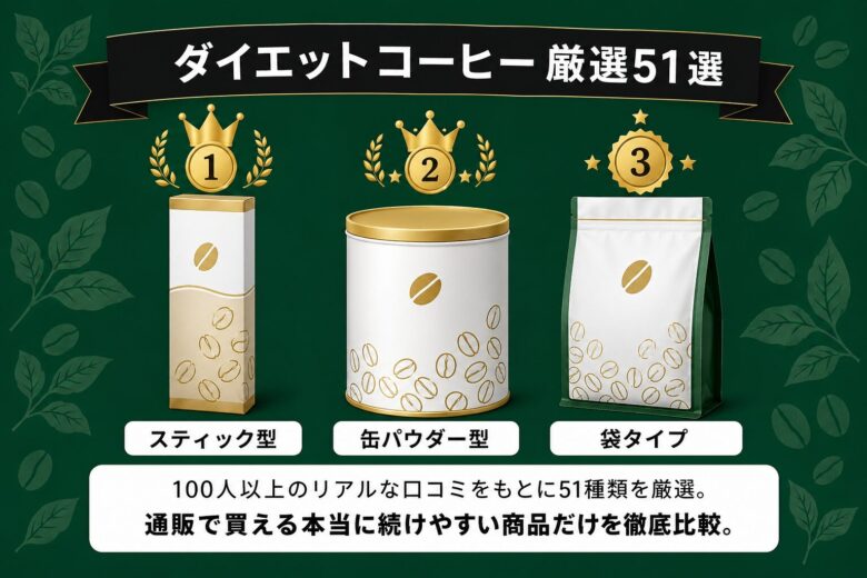 100人以上に聞いたダイエットコーヒー厳選51選ランキング