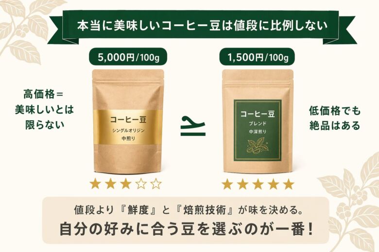 本当に美味しいコーヒー豆は値段に比例しない