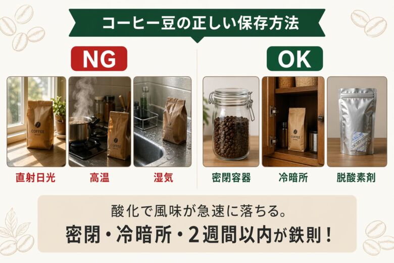 コーヒー豆の正しい保存方法