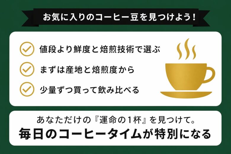 お気に入りのコーヒー豆を見つけよう