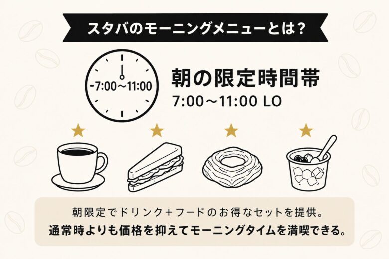 スタバのモーニングメニュー（7:00〜11:00限定）解説図
