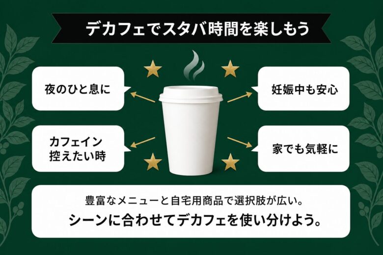 ノンカフェイン・デカフェでスタバを楽しむまとめ