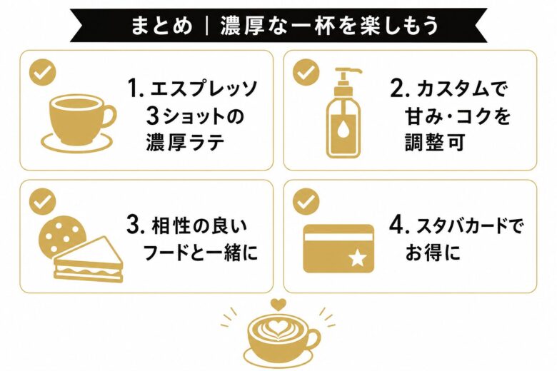 トリプルエスプレッソラテで濃厚なコーヒーを味わおう