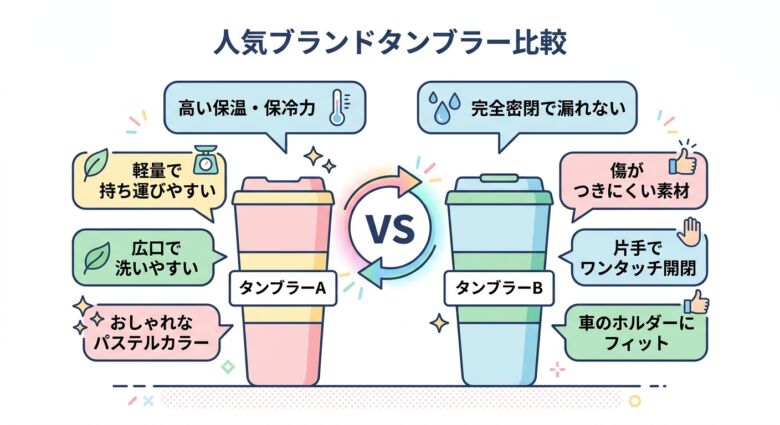 人気ブランドのかわいいタンブラーを徹底比較