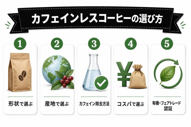 カフェインレスコーヒーの選び方