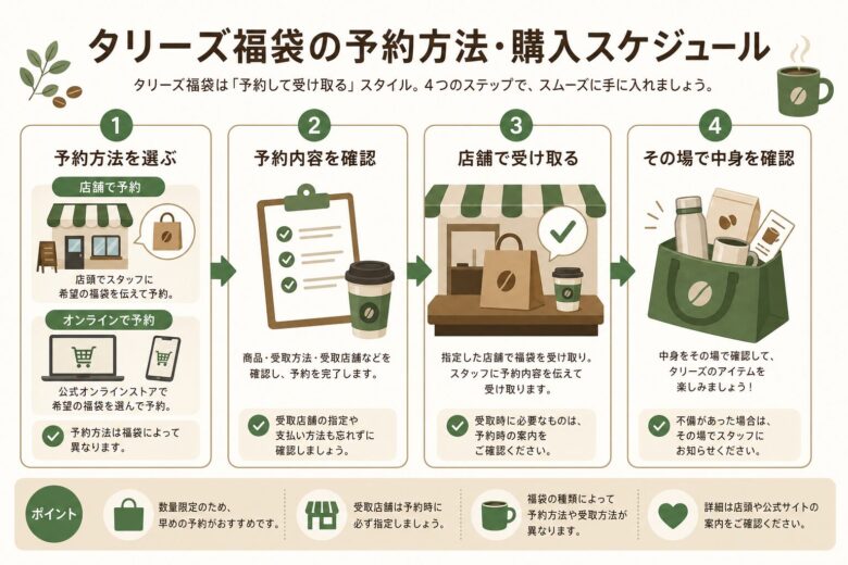 タリーズ福袋2026の予約方法・購入スケジュール
