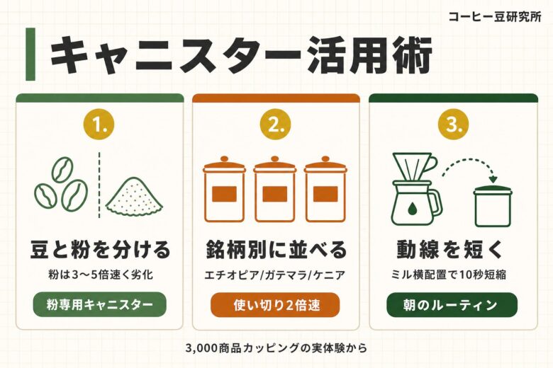 コーヒーキャニスター h2-05 活用術
