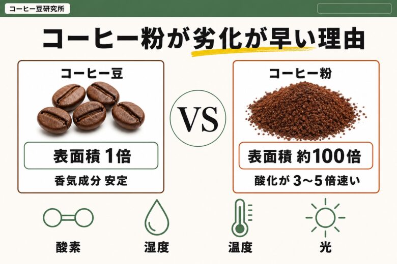 コーヒー粉が劣化が早い理由