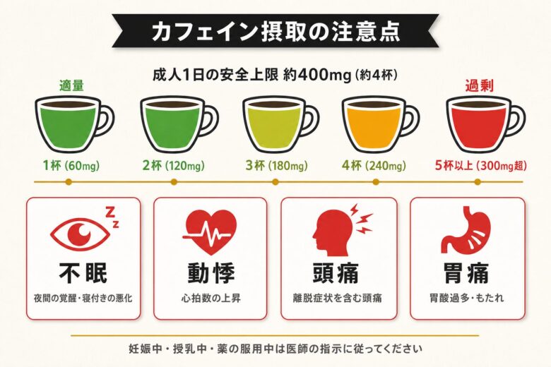カフェイン摂取の注意点