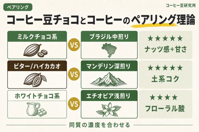 コーヒー豆チョコとコーヒーのペアリング理論