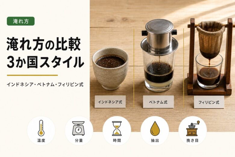 ジャコウネココーヒーの淹れ方（インドネシア・ベトナム・フィリピン式の比較）