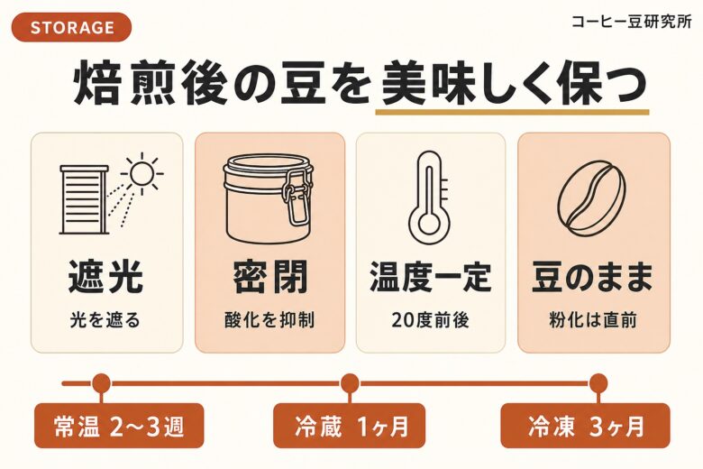 焙煎後のコーヒー豆の保存方法