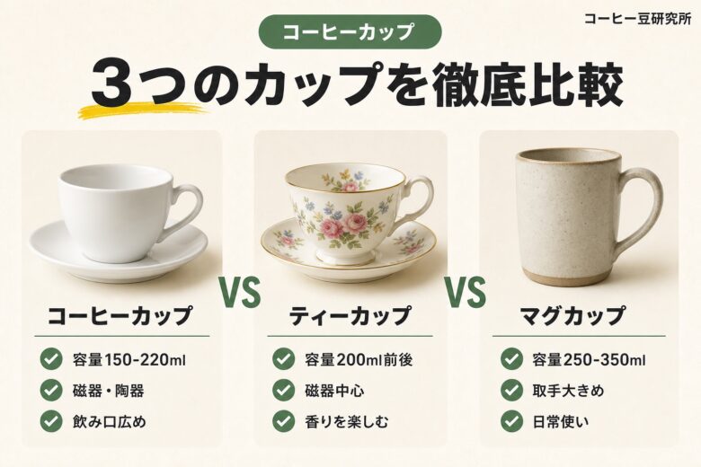 コーヒーカップ 種類別徹底比較 h2画像