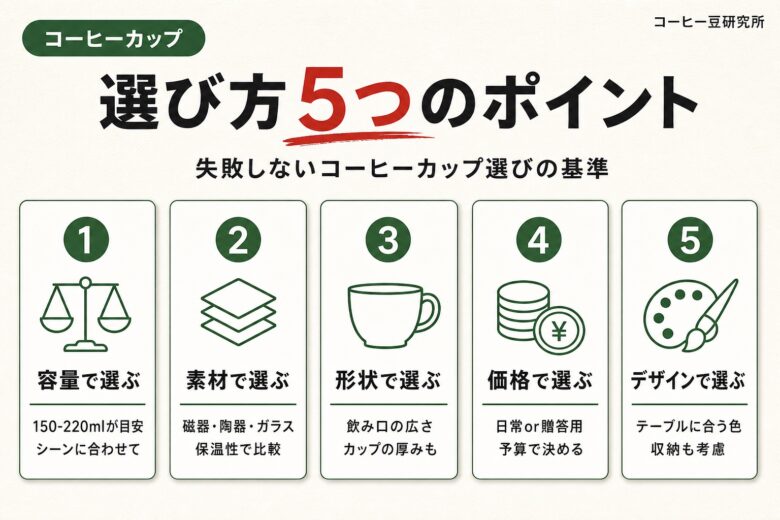 コーヒーカップ 選び方5つのポイント h2画像